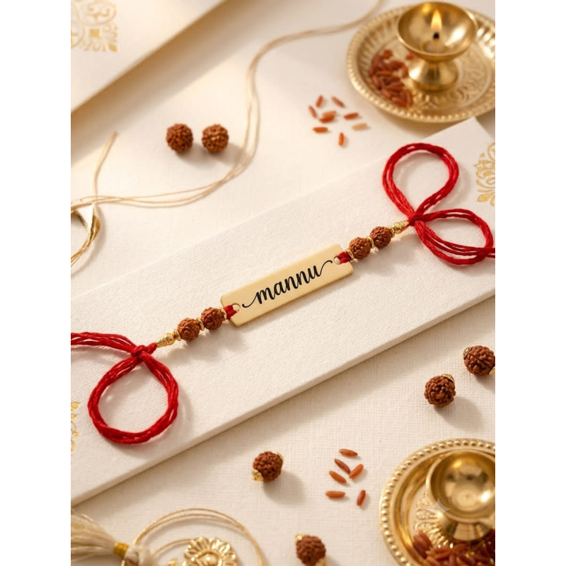Red Rudraksh Rakhi