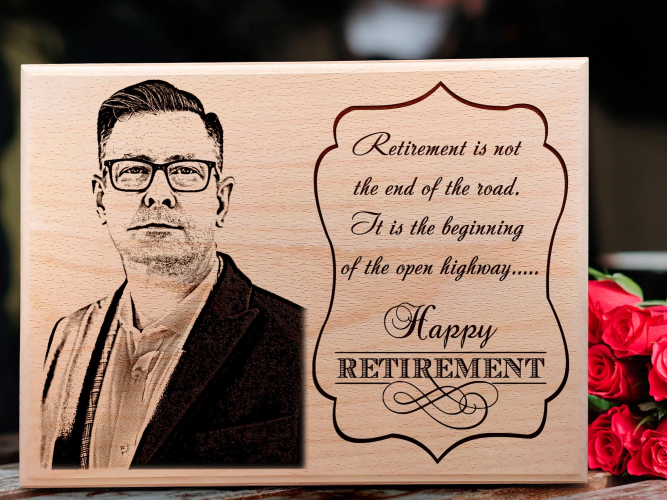 wooden plaque retirement